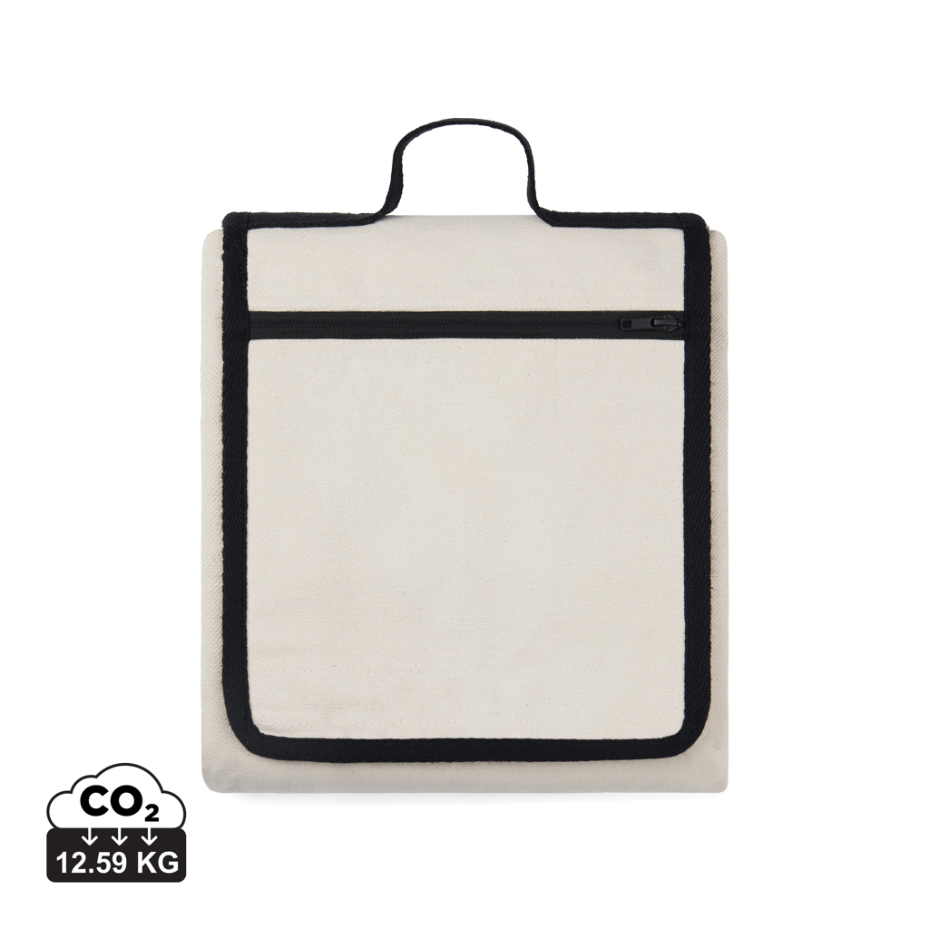 Couverture pique-nique personnalisable Volonne VINGA blanc cassé et noir